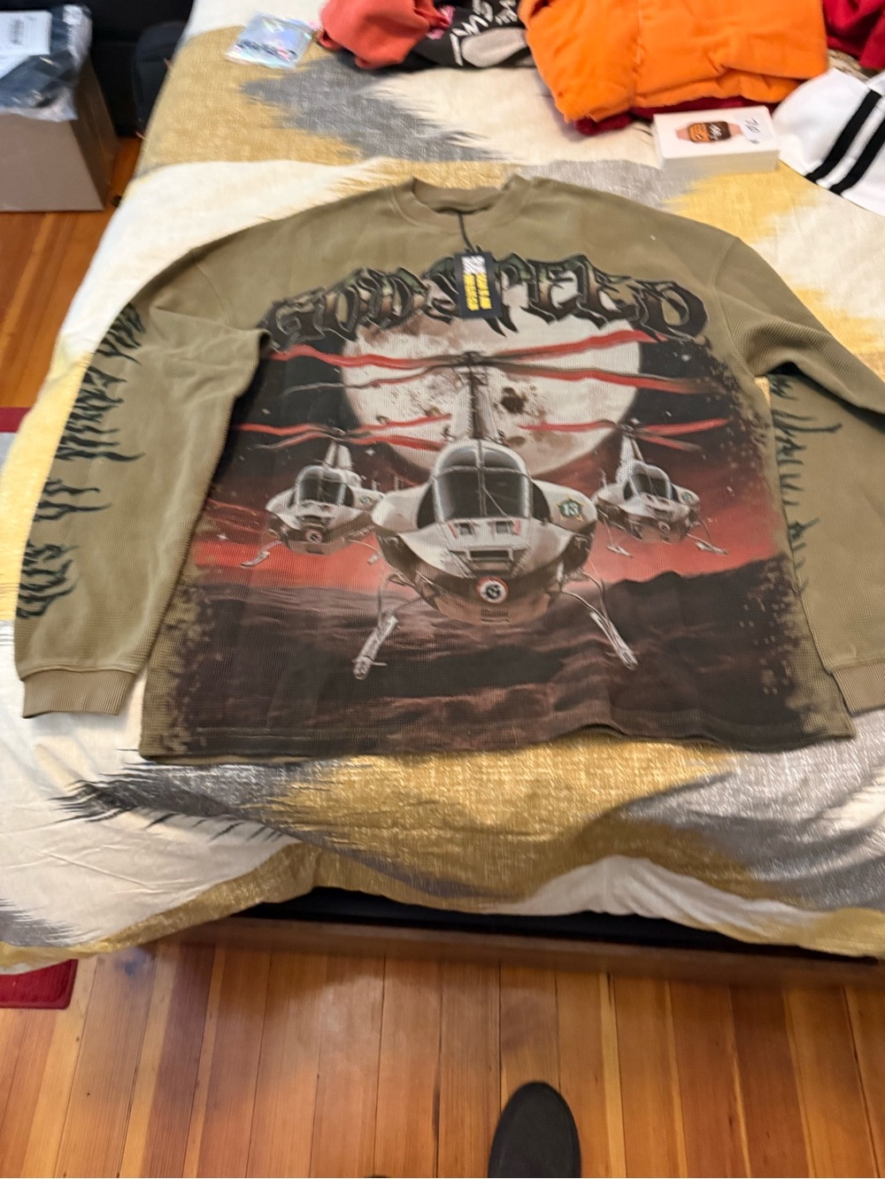 Godspeed Men’s Brown Long Sleeve Thermal Helicopter Size M